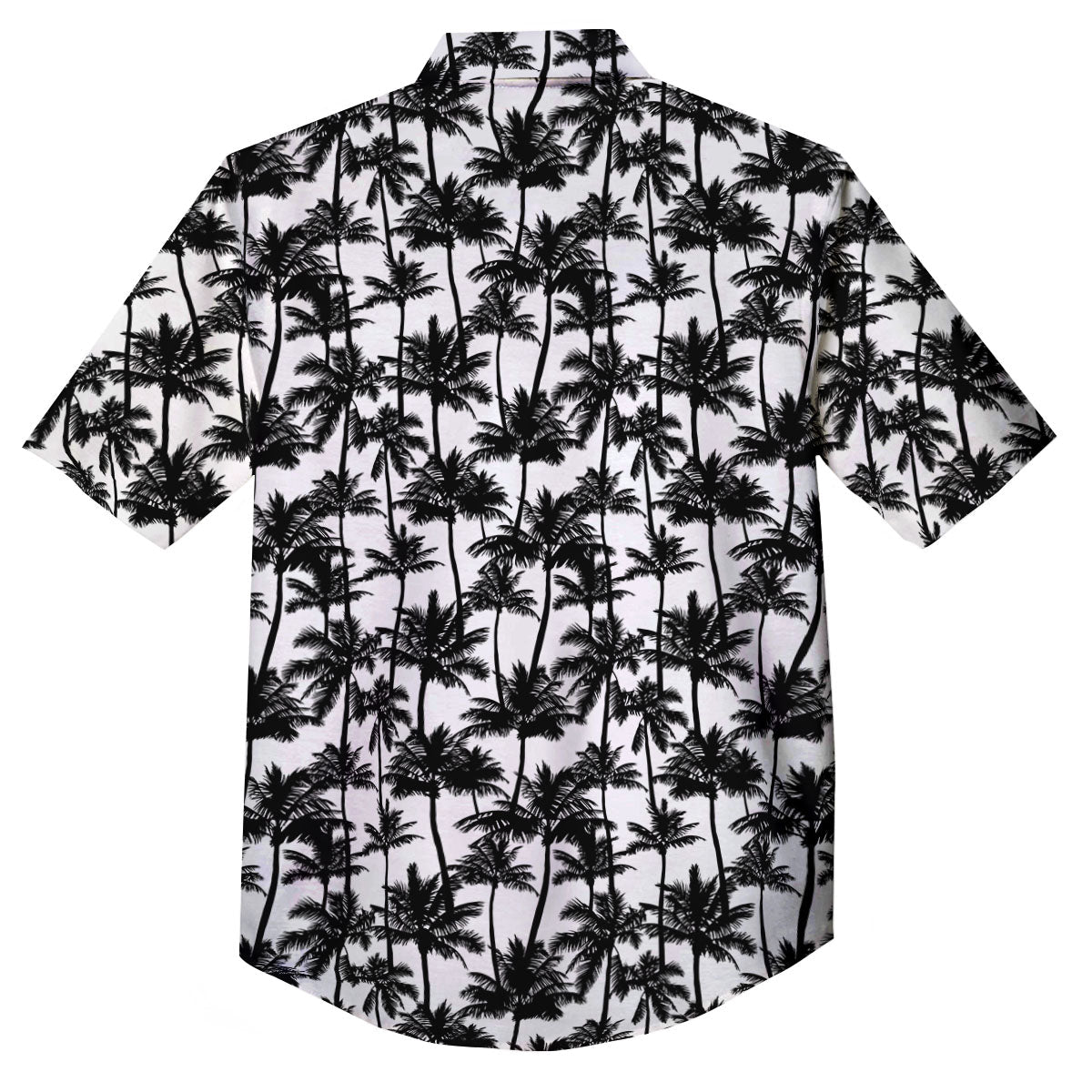 Palm Tree Black White Print Pattern Button Up Shirt-grizzshop