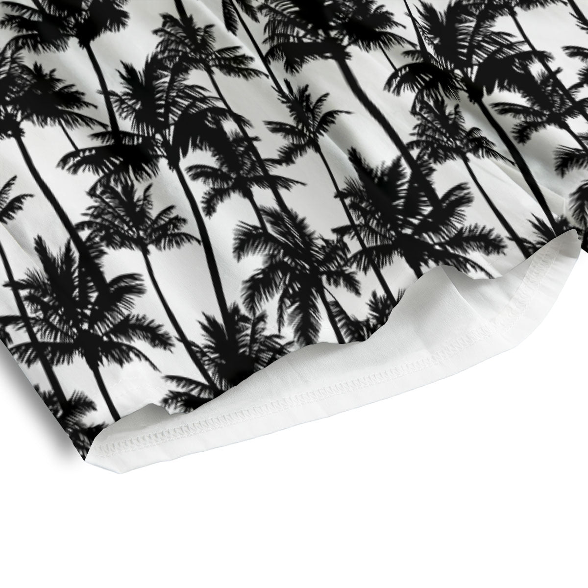 Palm Tree Black White Print Pattern Men's Athletic Shorts