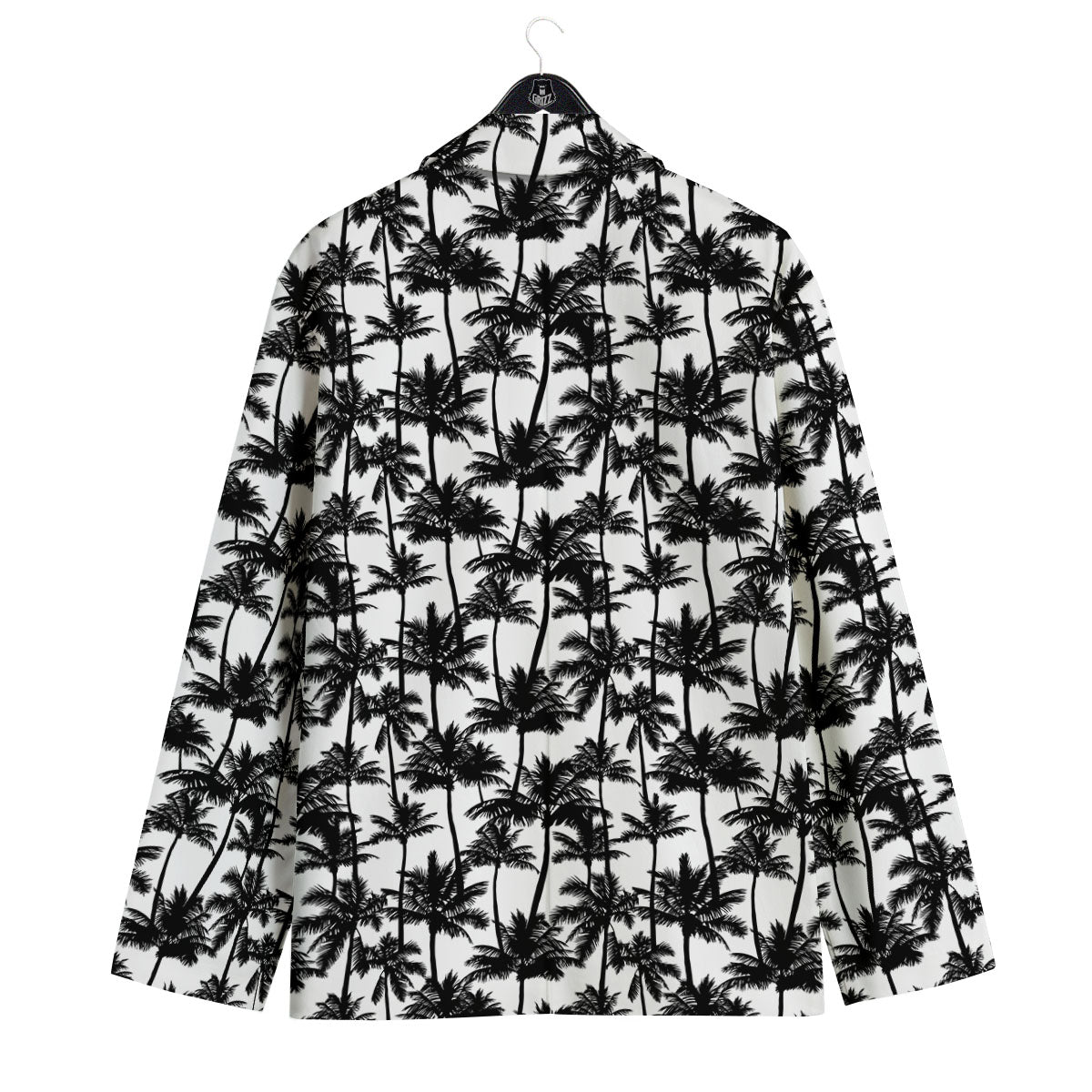 Palm Tree Black White Print Pattern Men's Sport Coat-grizzshop