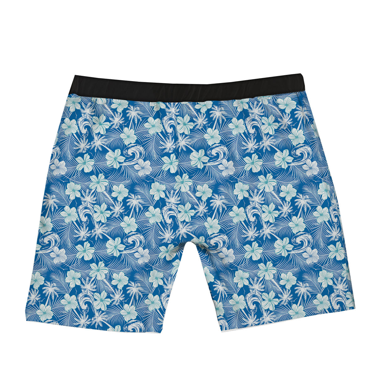 Palm Tree Blue Hibiscus Print Pattern Boxer Briefs-grizzshop