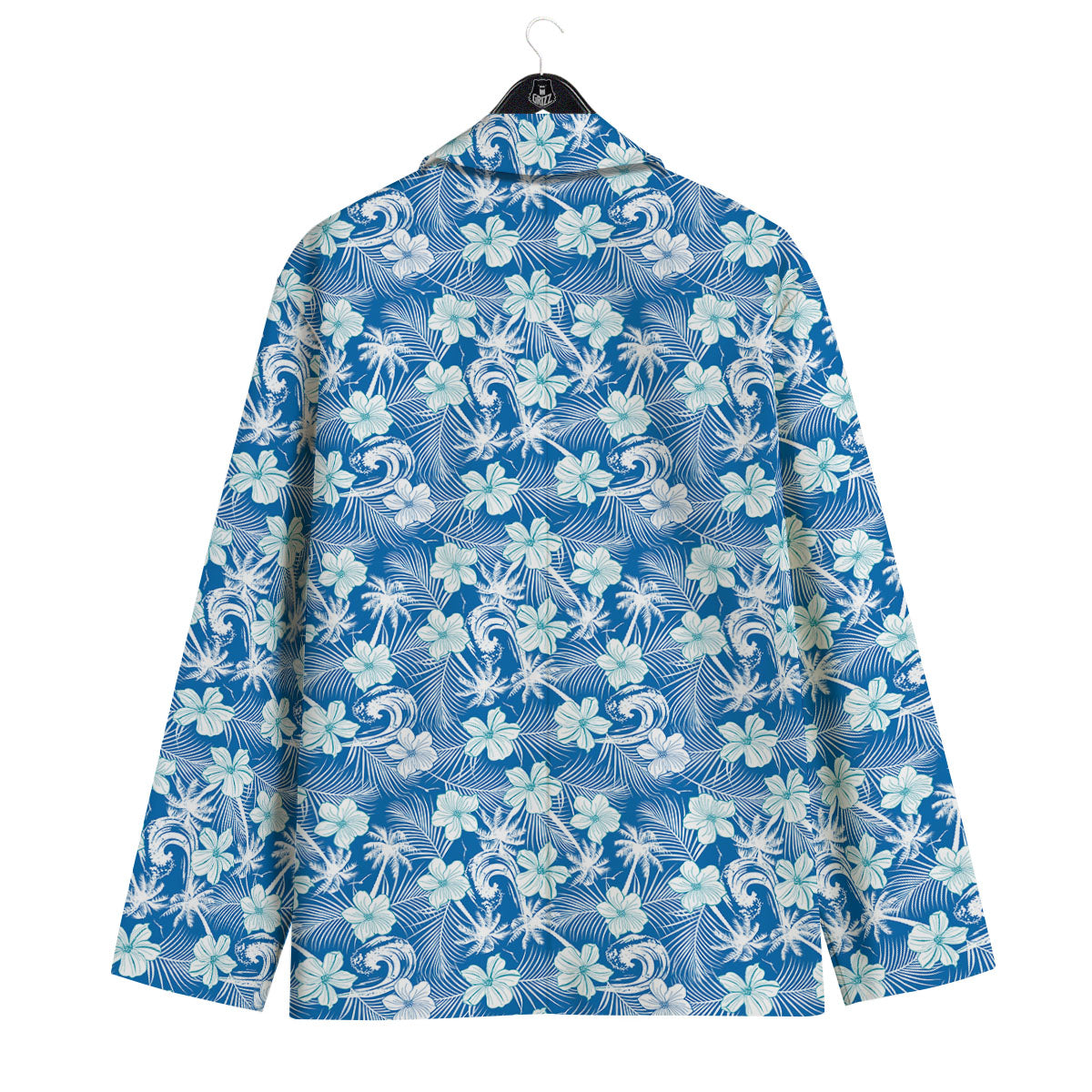 Palm Tree Blue Hibiscus Print Pattern Men's Sport Coat-grizzshop