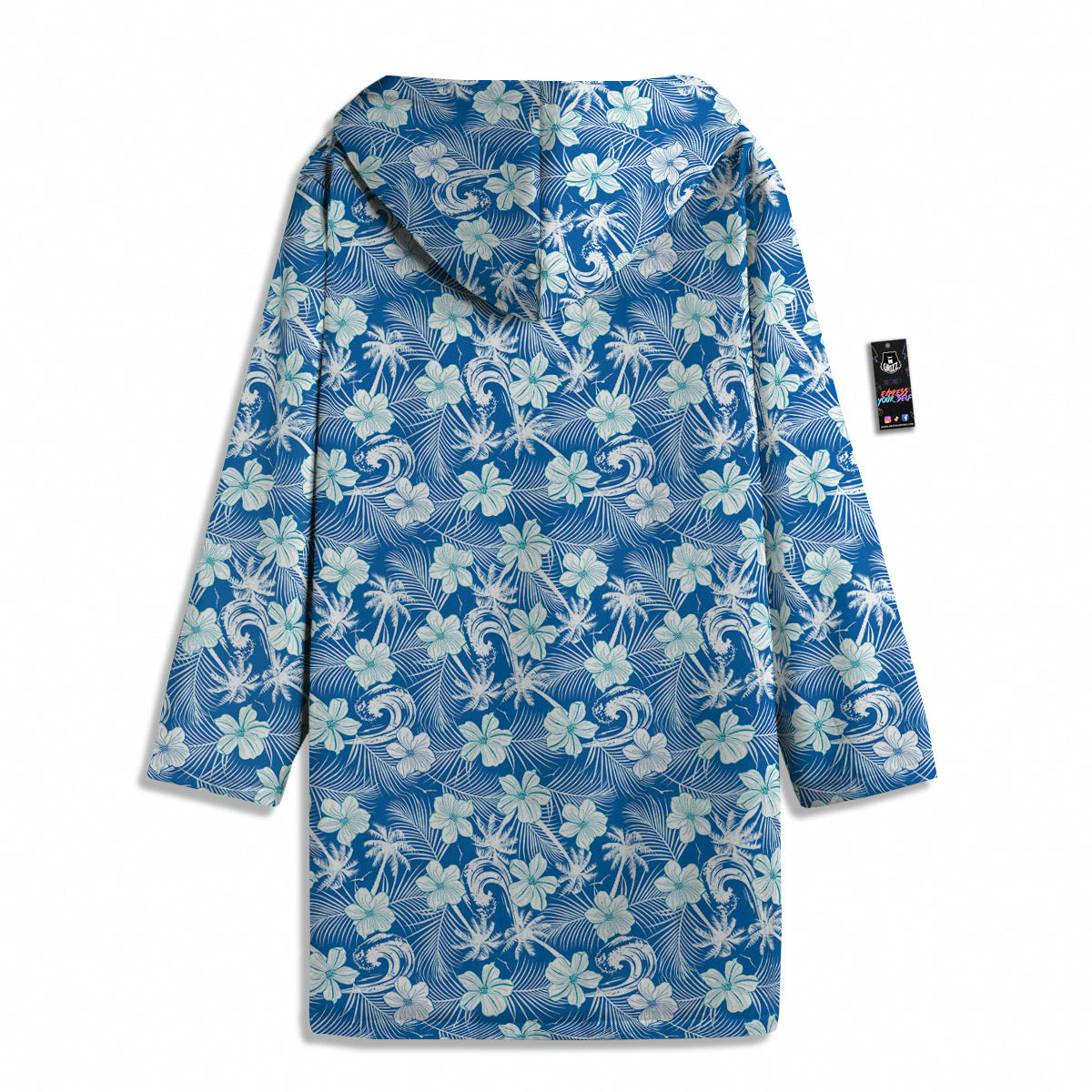 Palm Tree Blue Hibiscus Print Pattern Men's Windbreaker Jacket-grizzshop