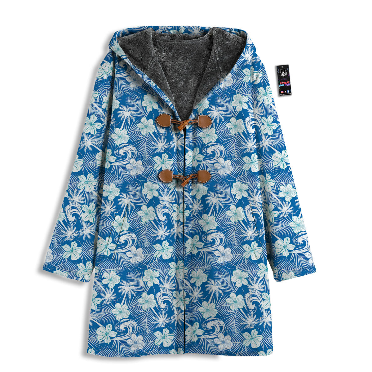 Palm Tree Blue Hibiscus Print Pattern Men's Windbreaker Jacket-grizzshop