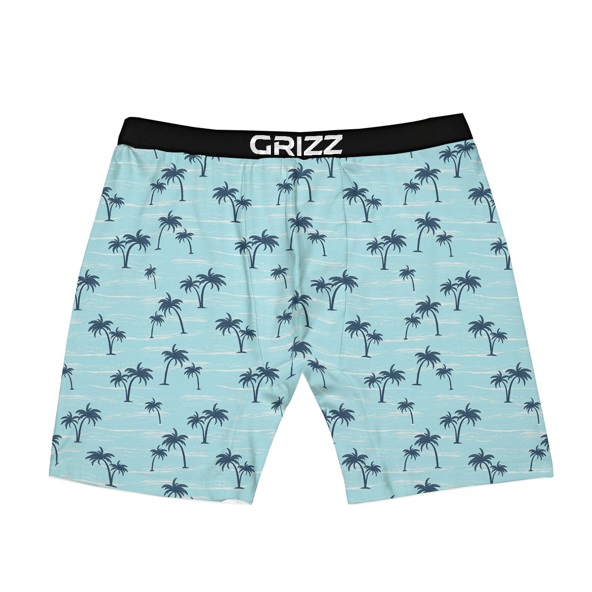 Palm Tree Blue Print Pattern Boxer Briefs-grizzshop
