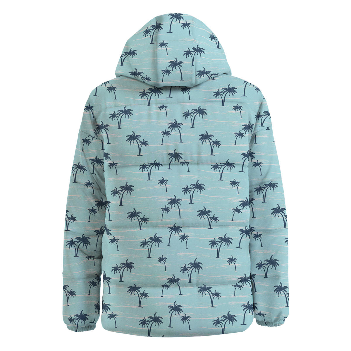 Palm Tree Blue Print Pattern Down Jacket-grizzshop