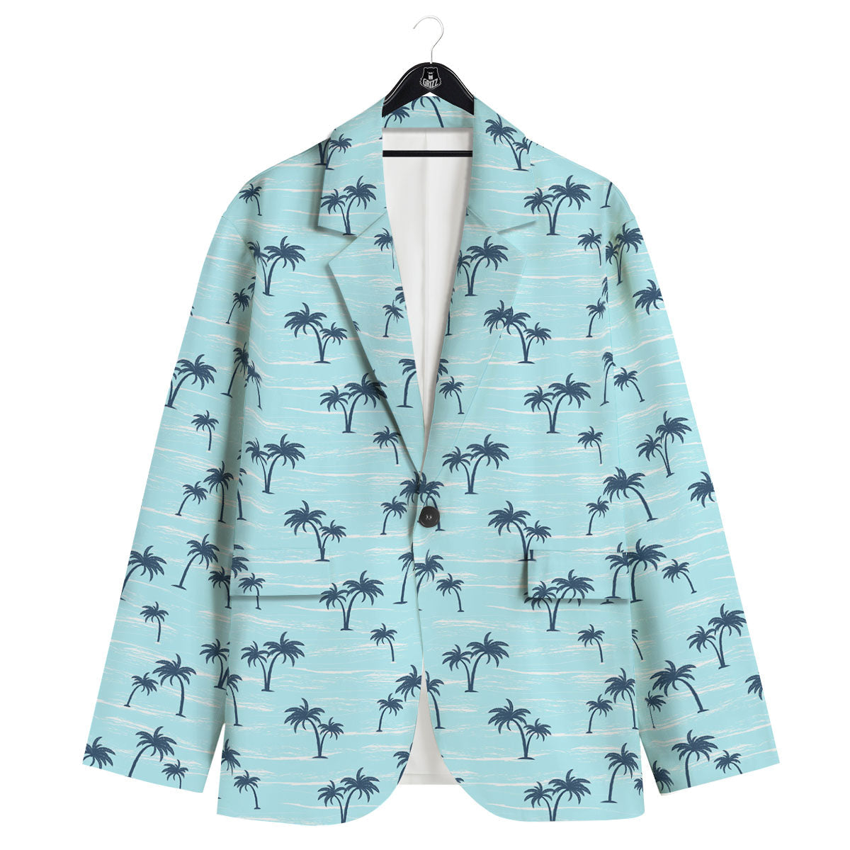 Palm Tree Blue Print Pattern Men's Sport Coat-grizzshop