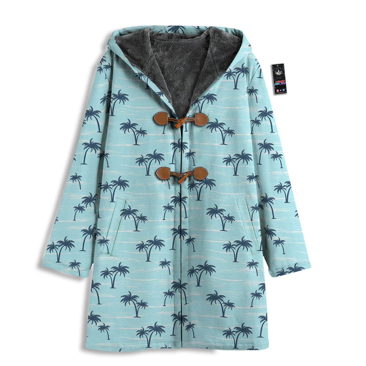 Palm Tree Blue Print Pattern Men's Windbreaker Jacket-grizzshop