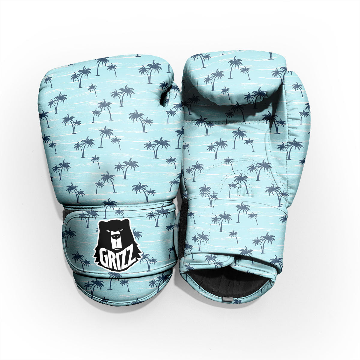 Palm Tree Blue Print Pattern Pro Boxing Glove