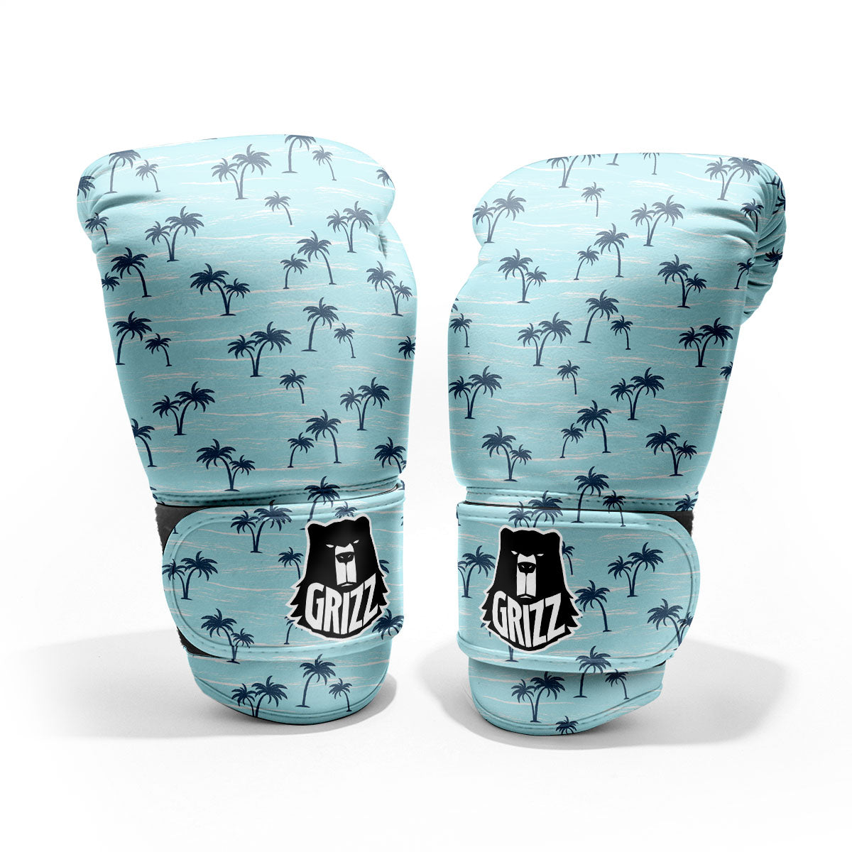 Palm Tree Blue Print Pattern Pro Boxing Glove