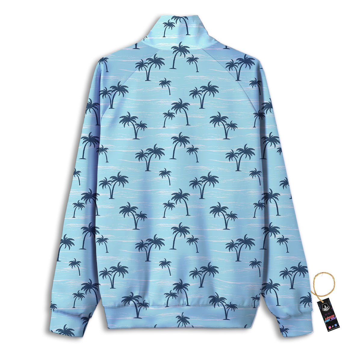 Palm Tree Blue Print Pattern Track Jacket-grizzshop