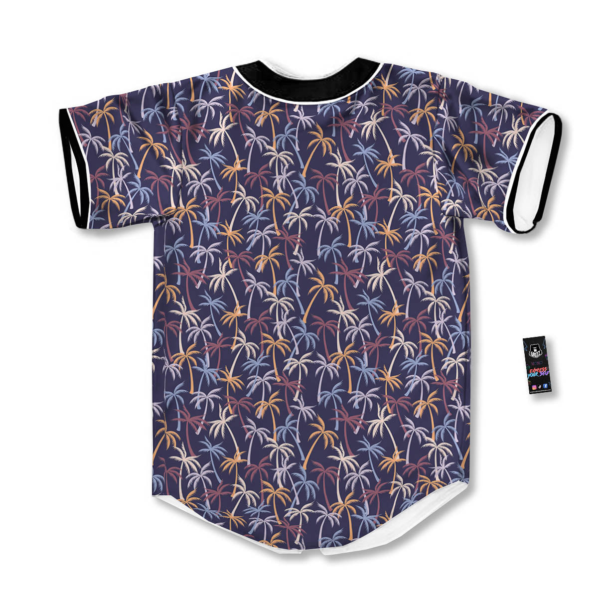 Palm Tree Colorful Print Pattern Baseball Jersey-grizzshop