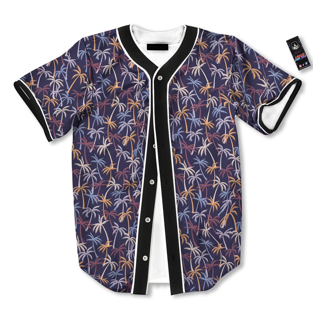 Palm Tree Colorful Print Pattern Baseball Jersey-grizzshop