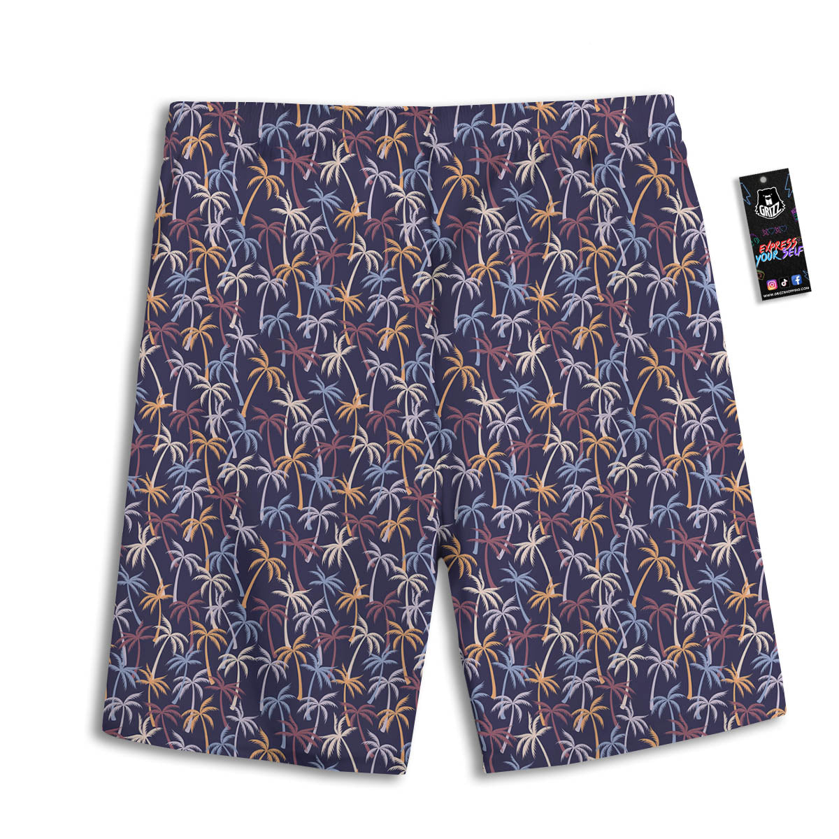 Palm Tree Colorful Print Pattern Men's Athletic Shorts