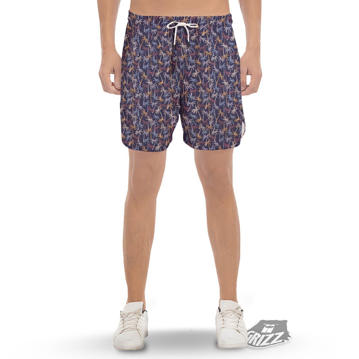 Palm Tree Colorful Print Pattern Men's Gym Shorts-grizzshop