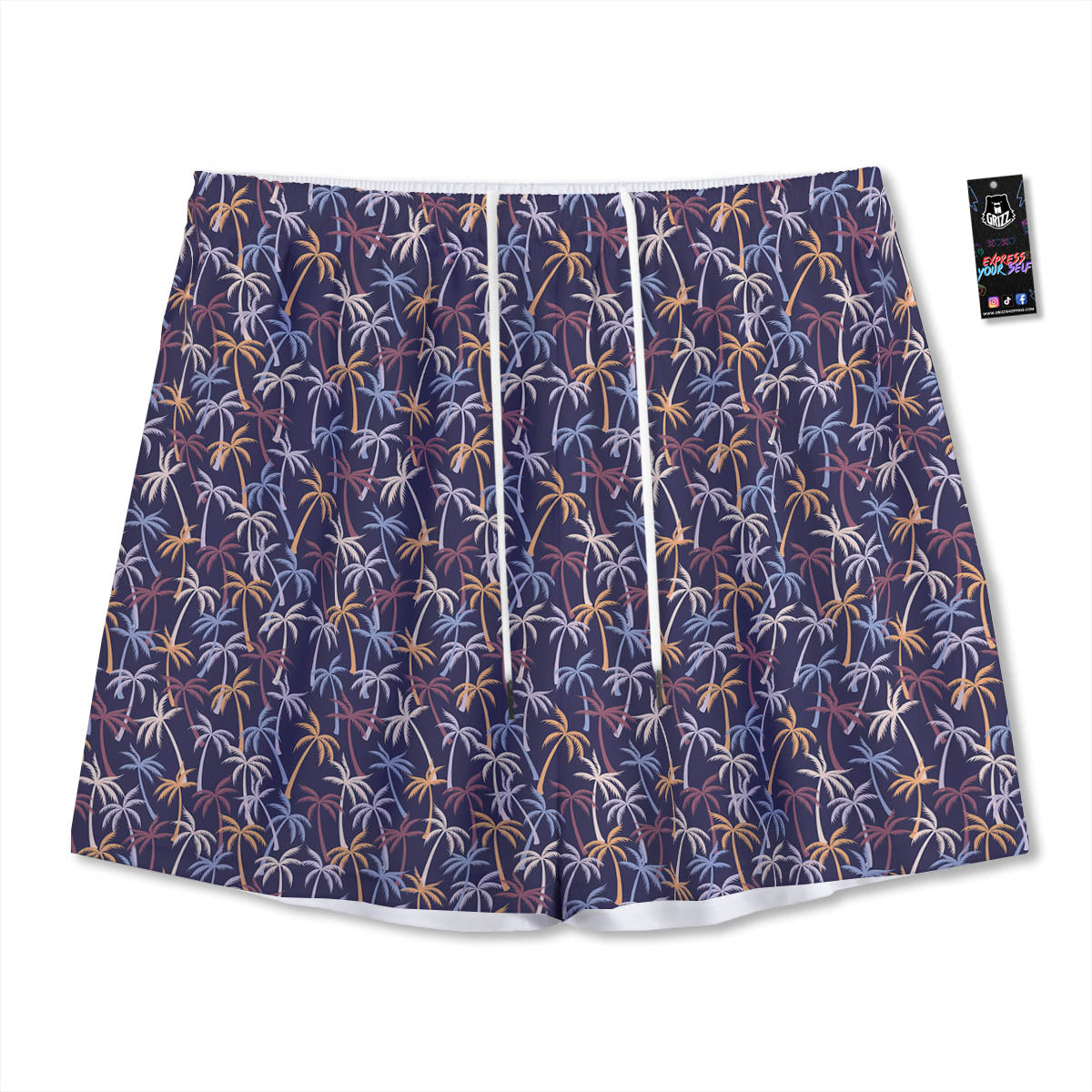 Night Owl Full Moon Print Mesh Shorts