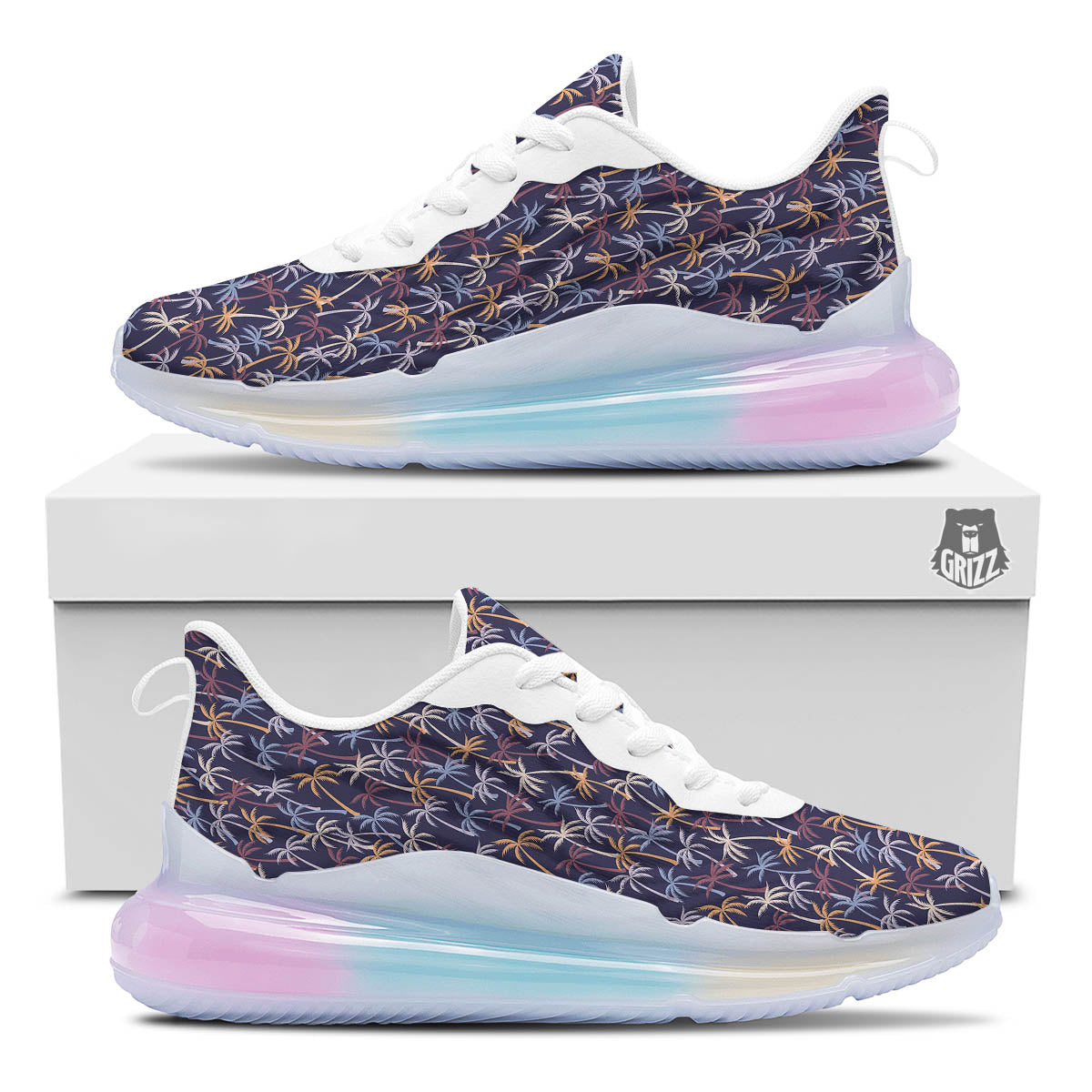 Palm Tree Colorful Print Pattern Running Sneakers-grizzshop