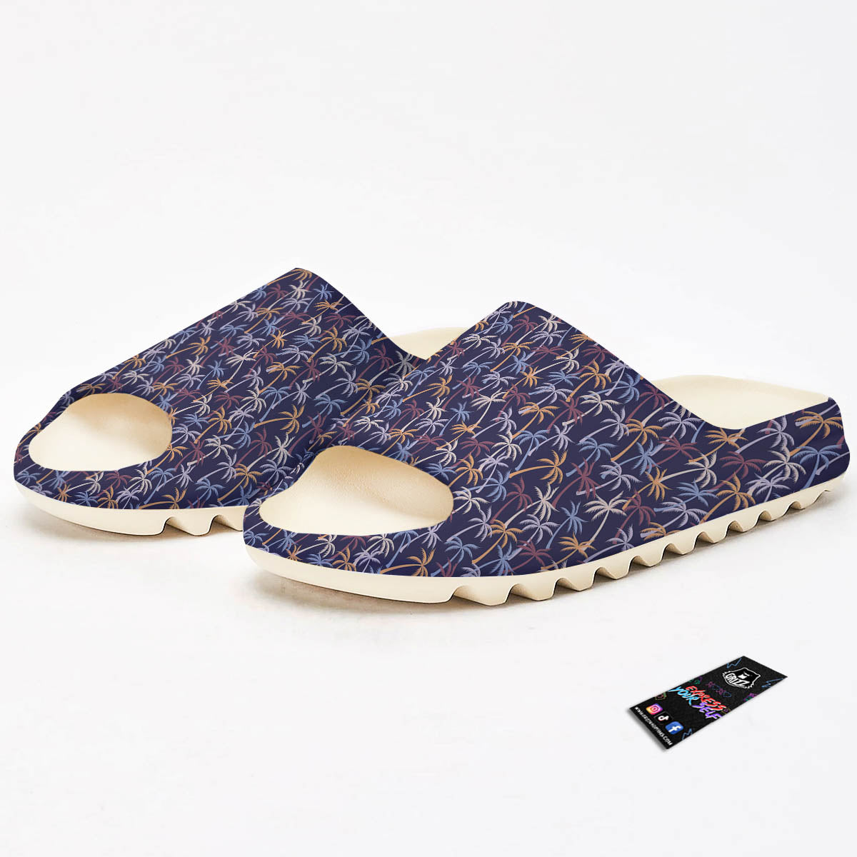 Palm Tree Colorful Print Pattern Sandals-grizzshop