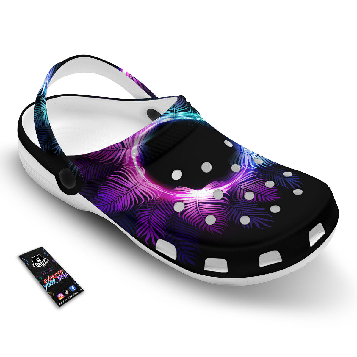 Palm Tree EDM Beach Print Clog-grizzshop