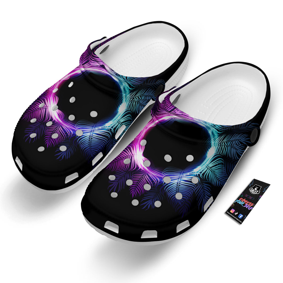 Palm Tree EDM Beach Print Clog-grizzshop