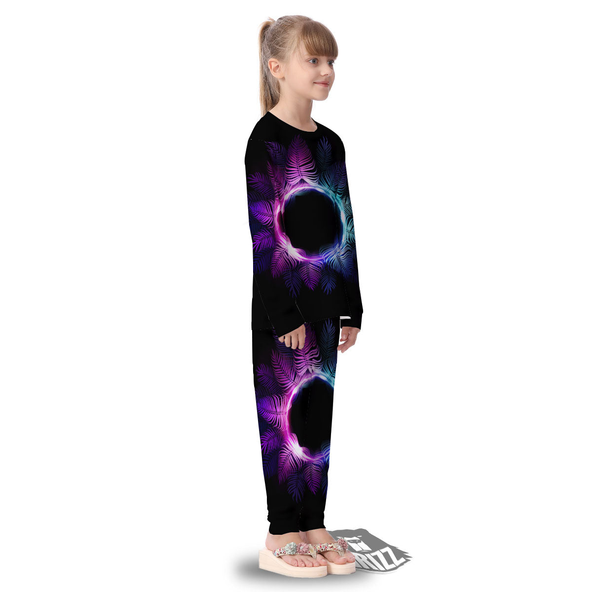 Palm Tree EDM Beach Print Kid's Pajamas-grizzshop
