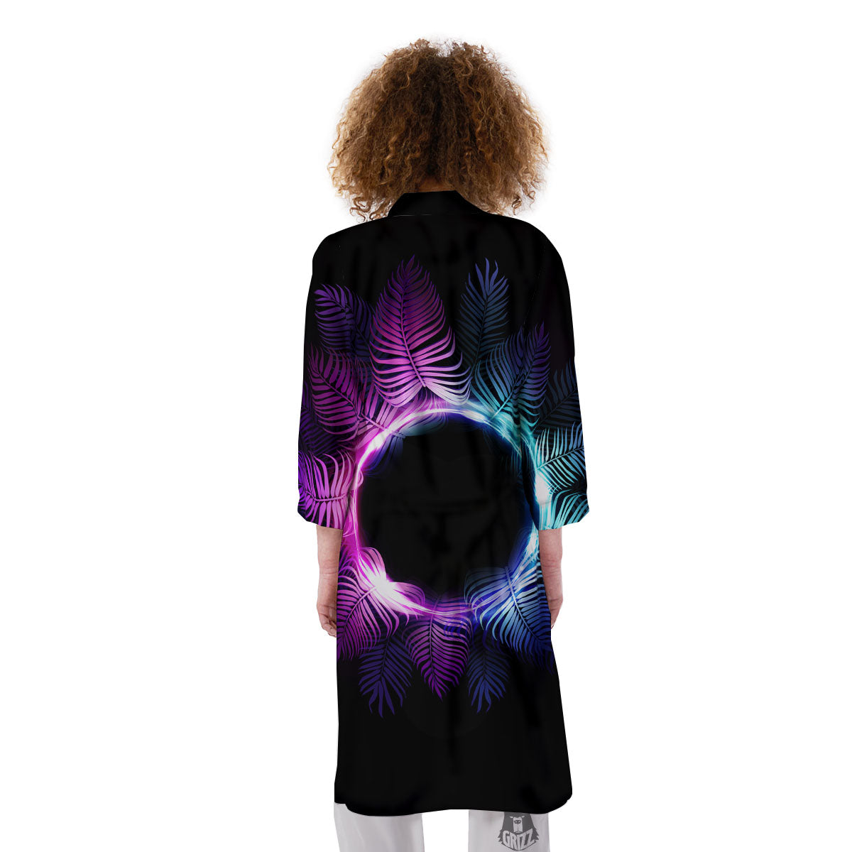 Palm Tree EDM Beach Print Kimono-grizzshop