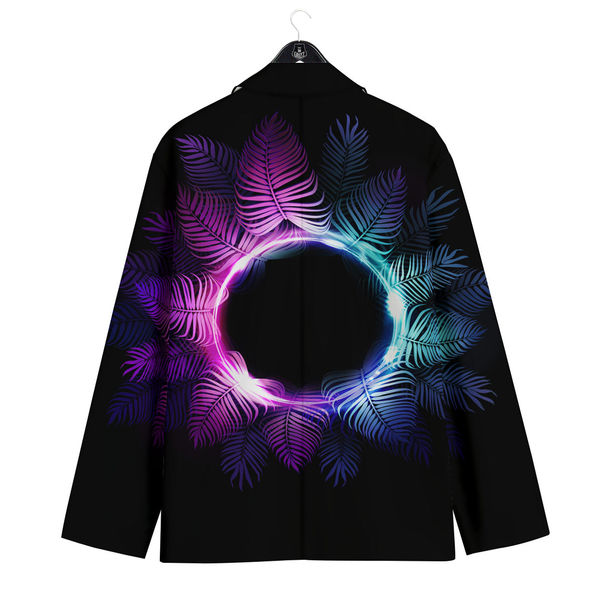 Palm Tree EDM Beach Print Men's Sport Coat-grizzshop