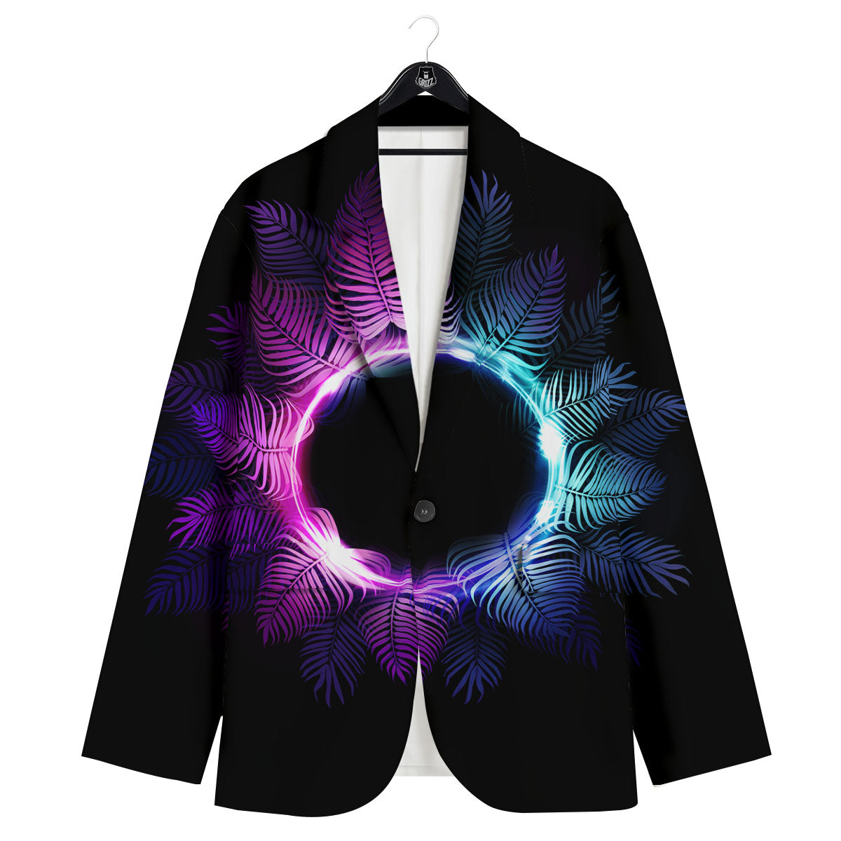 Palm Tree EDM Beach Print Men's Sport Coat-grizzshop