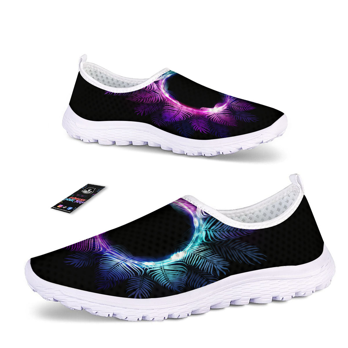 Palm Tree EDM Beach Print Nurse Shoes-grizzshop