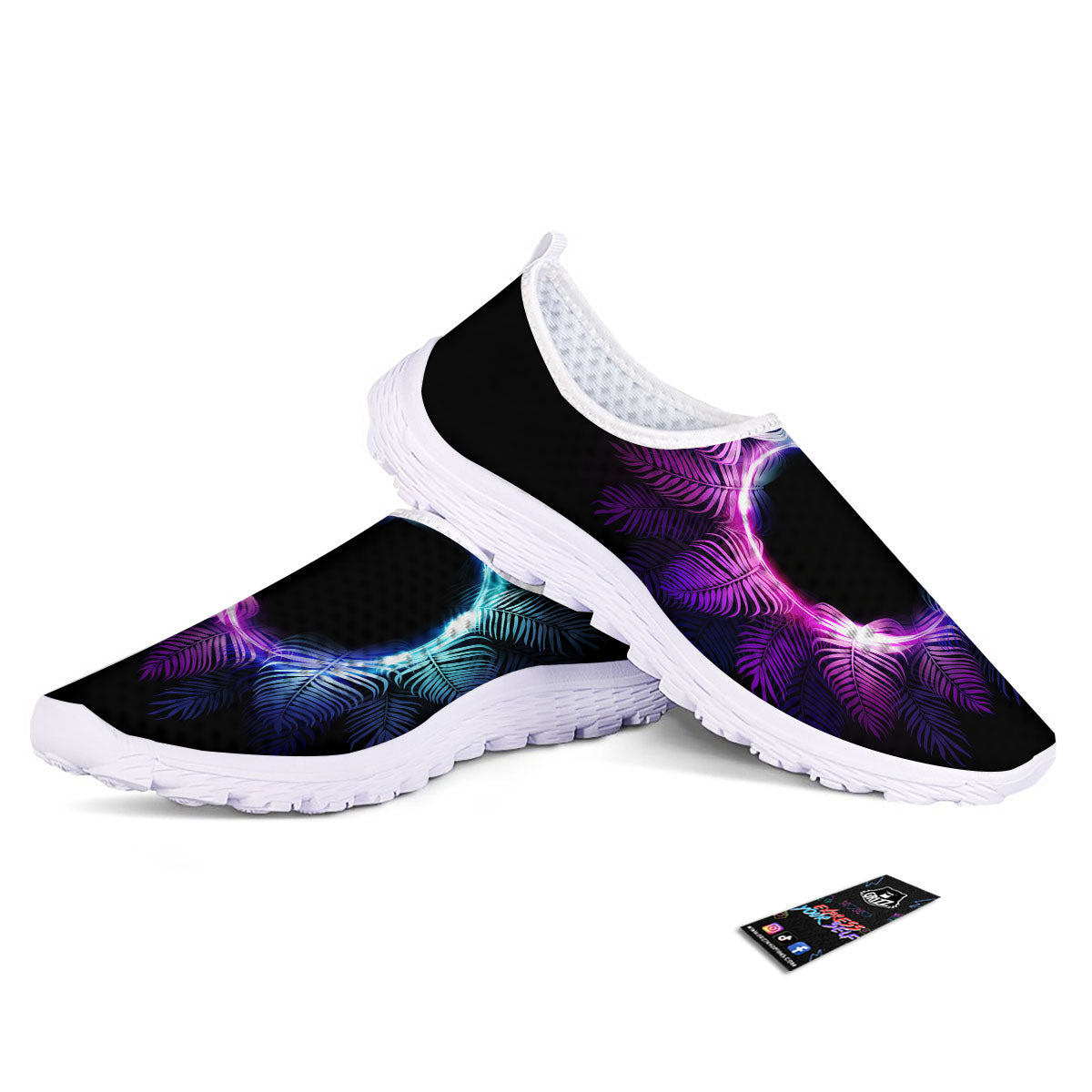 Palm Tree EDM Beach Print Nurse Shoes-grizzshop