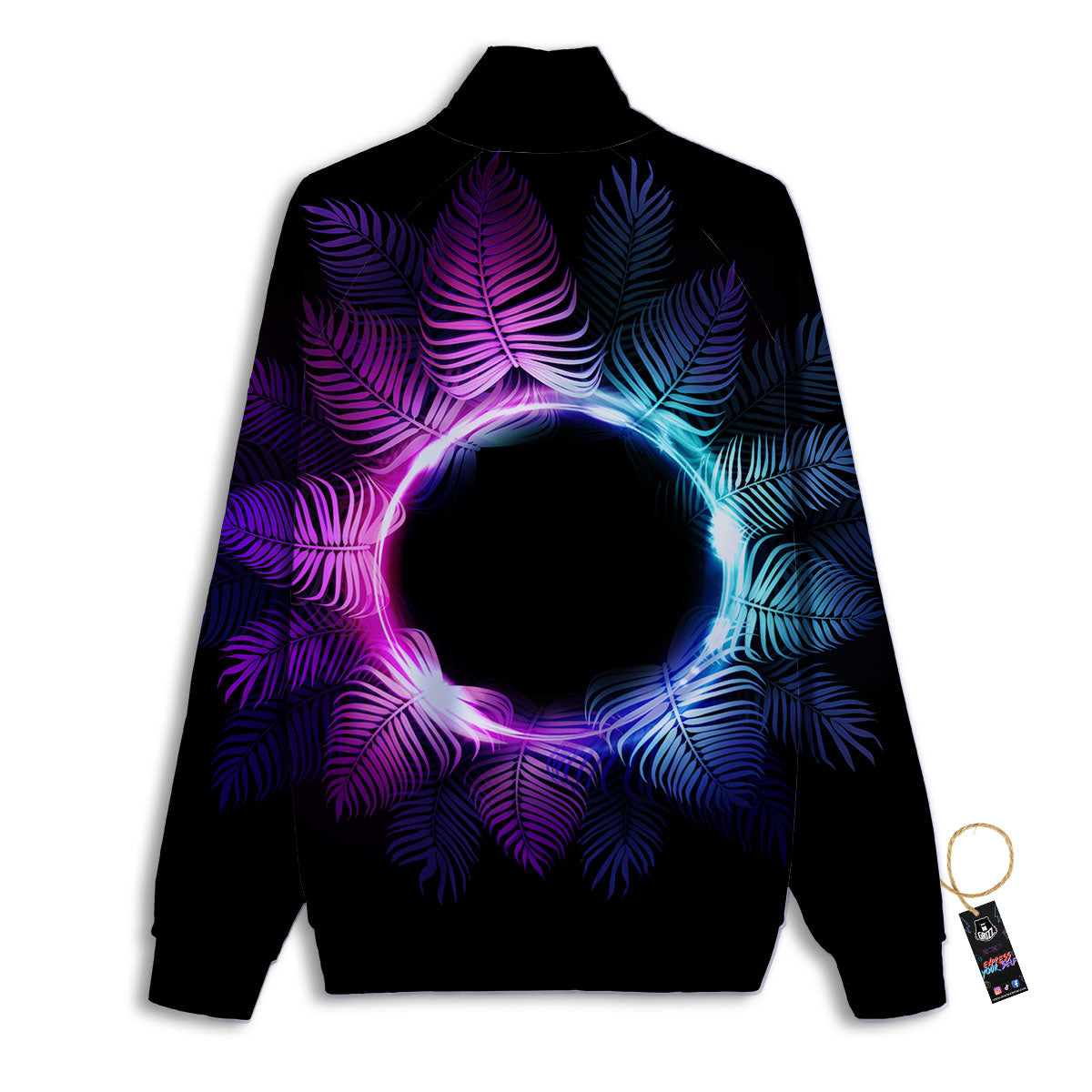 Palm Tree EDM Beach Print Track Jacket-grizzshop