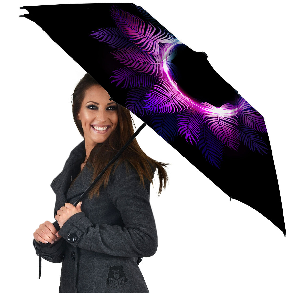Palm Tree EDM Beach Print Umbrella-grizzshop