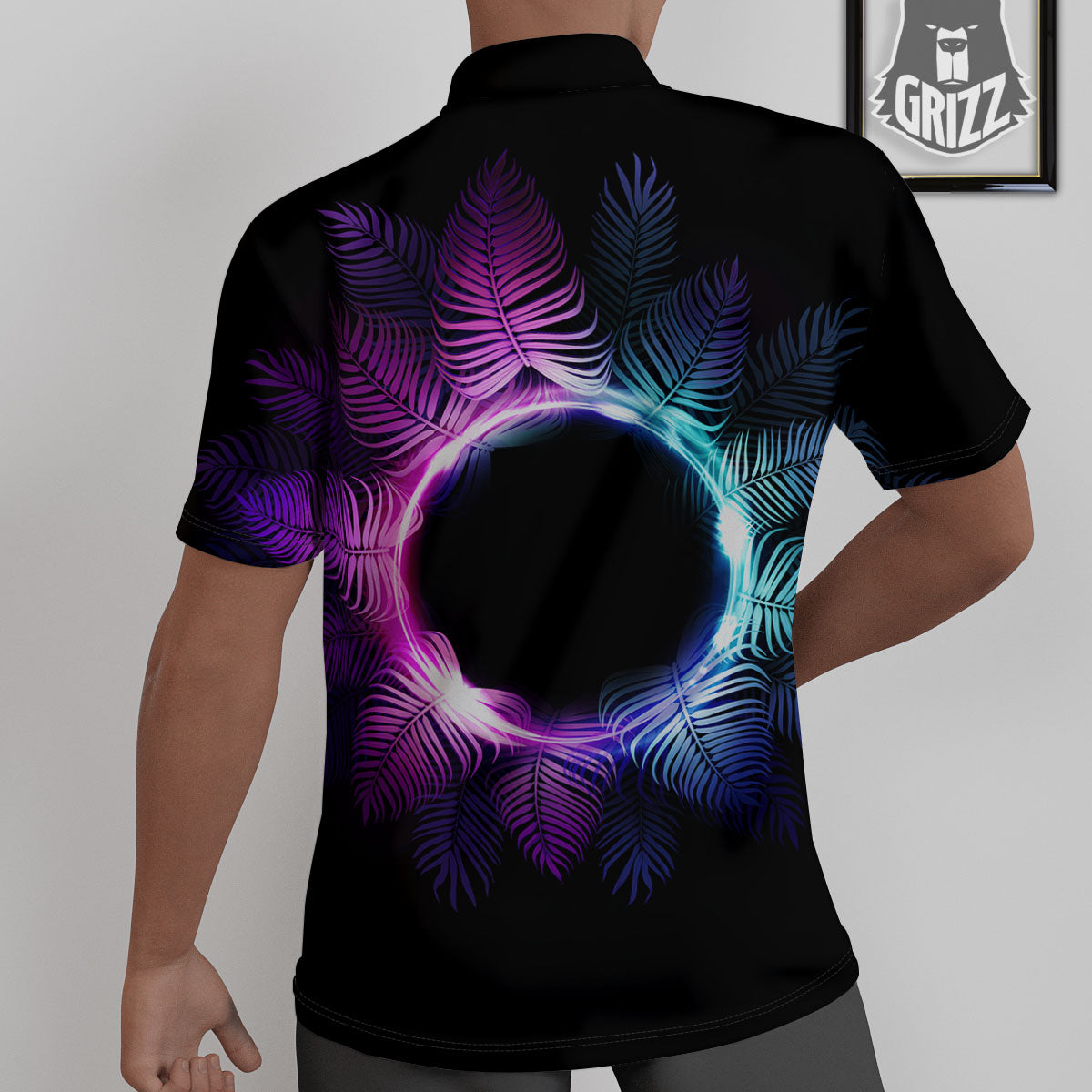 Palm Tree EDM Beach Print Untucked Shirts-grizzshop