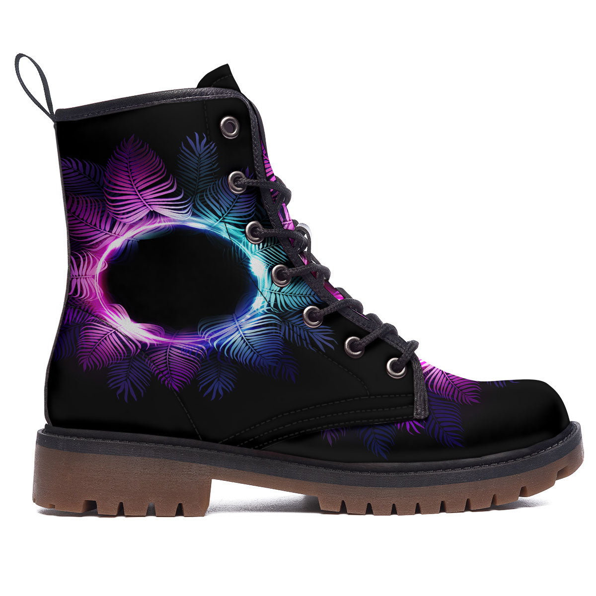 Palm Tree EDM Beach Print Work Boots-grizzshop