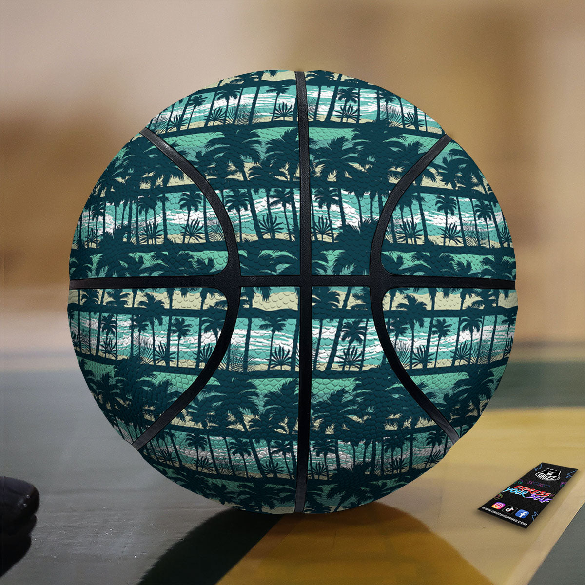 Palm Tree Print Pattern Basketball-grizzshop