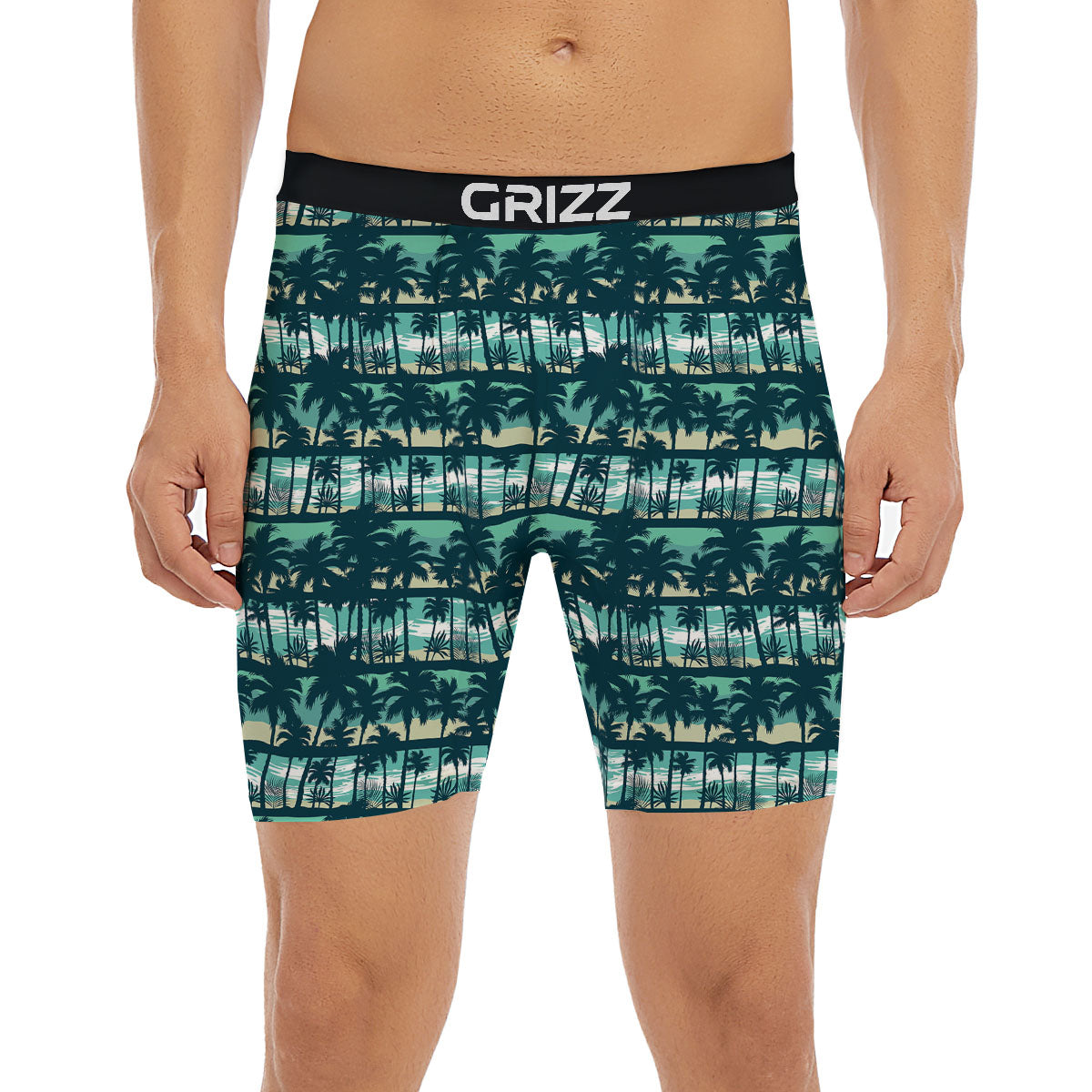 Palm Tree Print Pattern Boxer Briefs-grizzshop