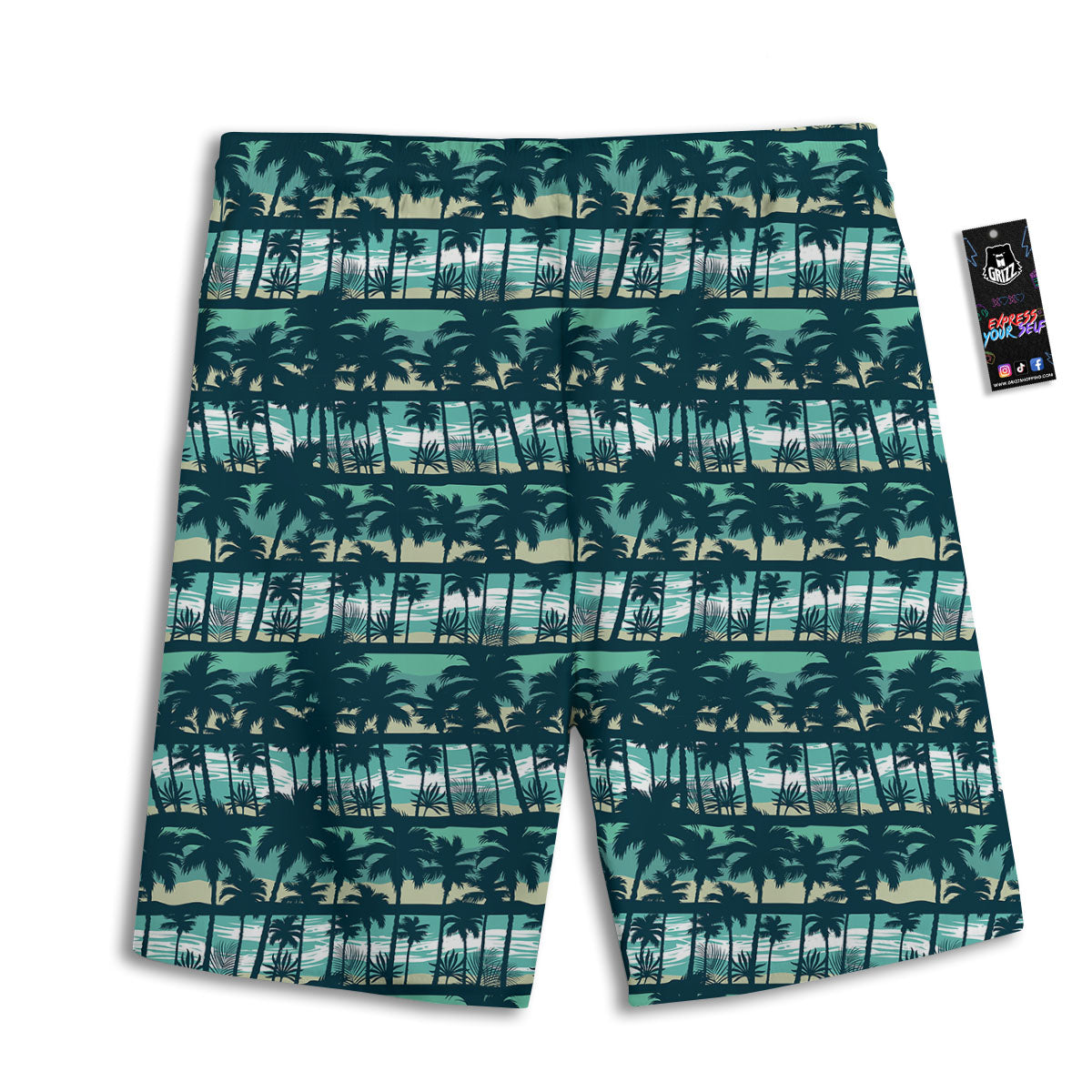 Palm Tree Print Pattern Men's Athletic Shorts