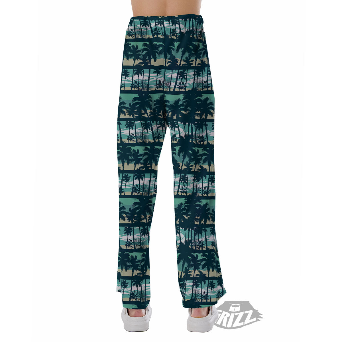 Palm Tree Print Pattern Pajama Pants-grizzshop
