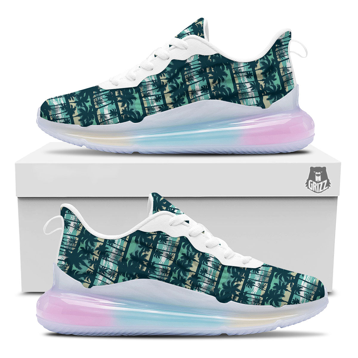 Palm Tree Print Pattern Running Sneakers-grizzshop