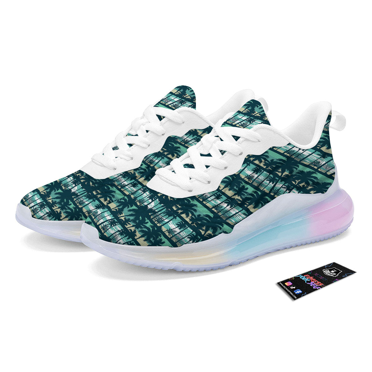 Palm Tree Print Pattern Running Sneakers-grizzshop