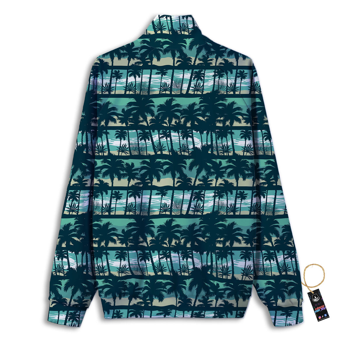 Palm Tree Print Pattern Track Jacket-grizzshop