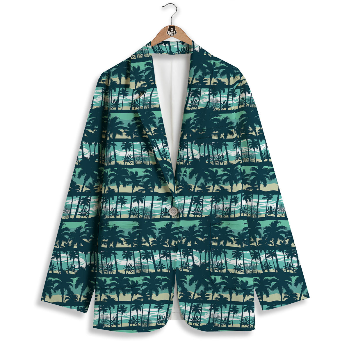 Palm Tree Print Pattern Women's Blazer-grizzshop