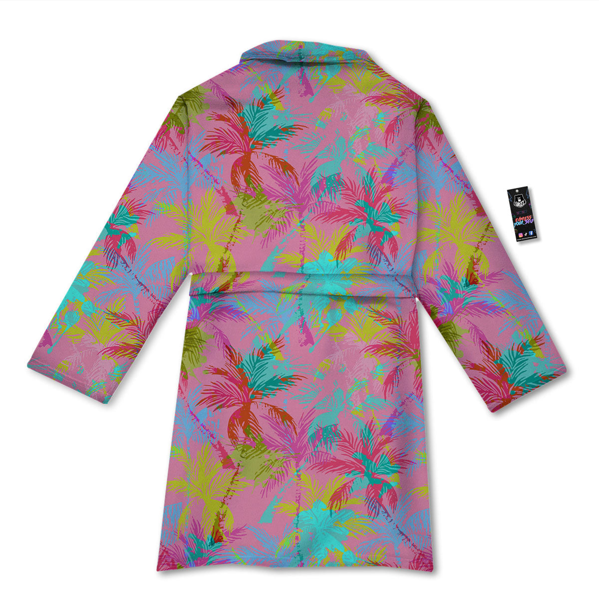 Palm Tree Rainbow Print Pattern Bathrobe-grizzshop