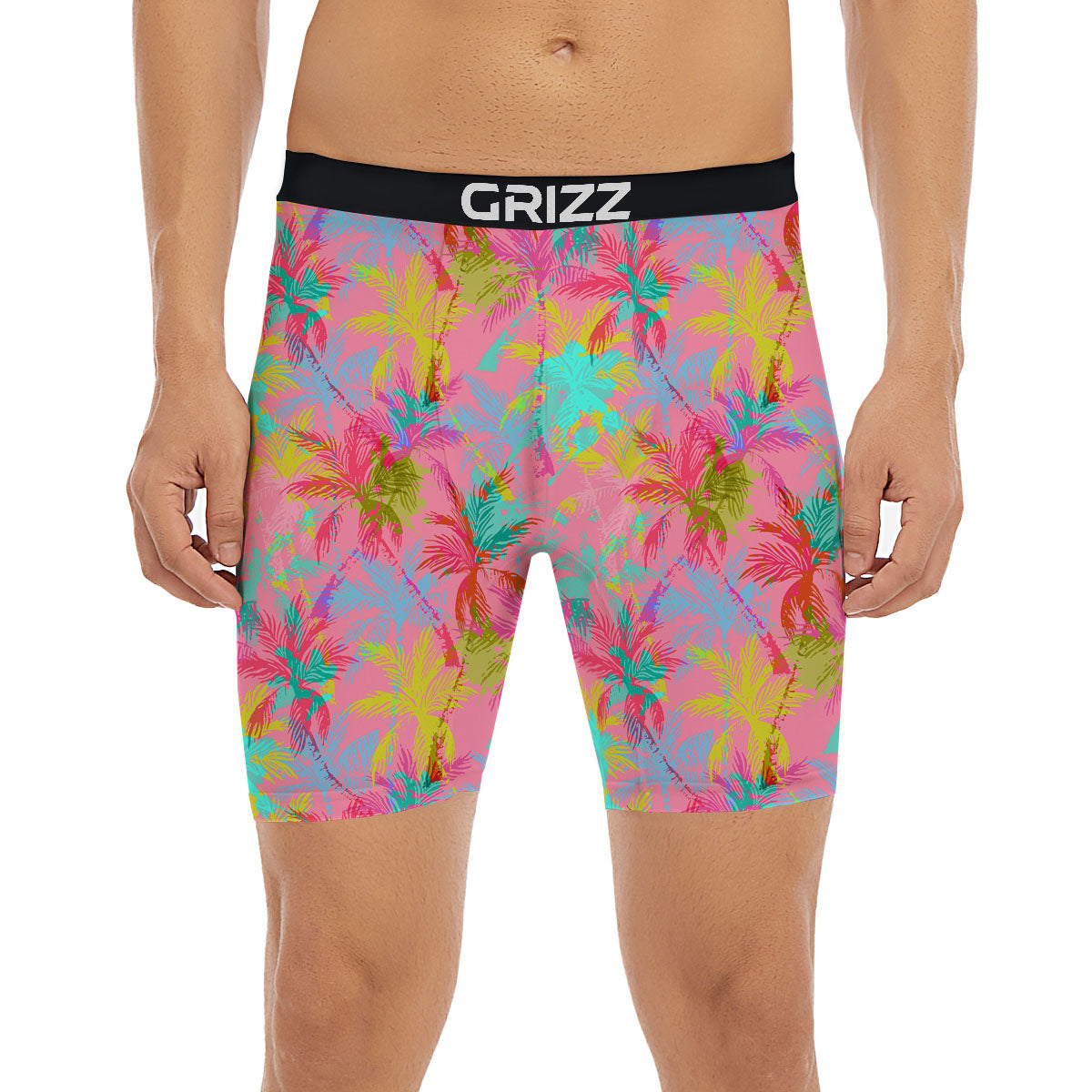Palm Tree Rainbow Print Pattern Boxer Briefs-grizzshop