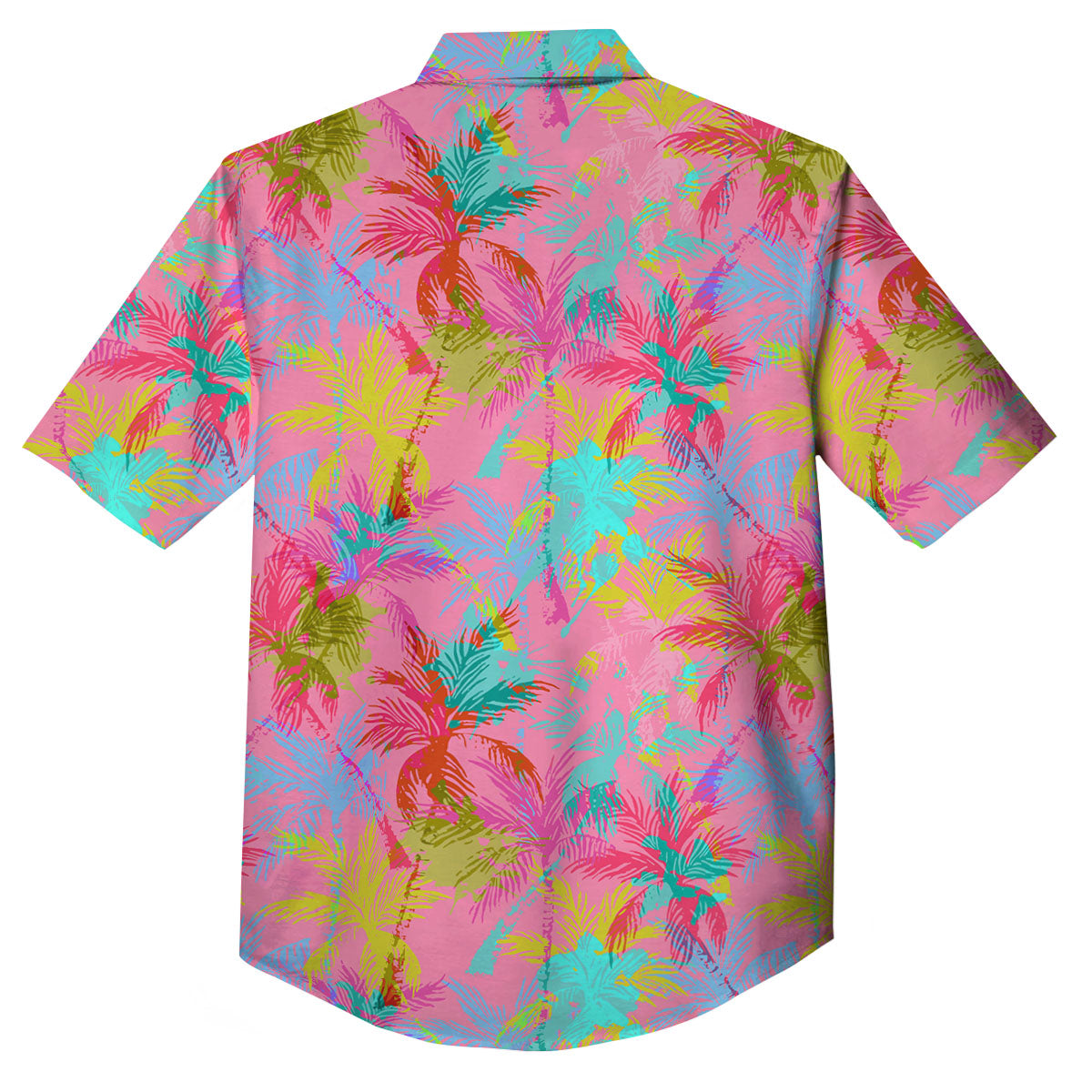 Palm Tree Rainbow Print Pattern Button Up Shirt-grizzshop