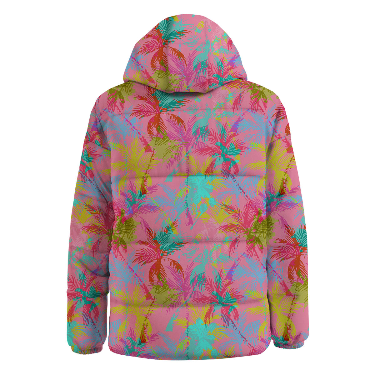 Palm Tree Rainbow Print Pattern Down Jacket-grizzshop