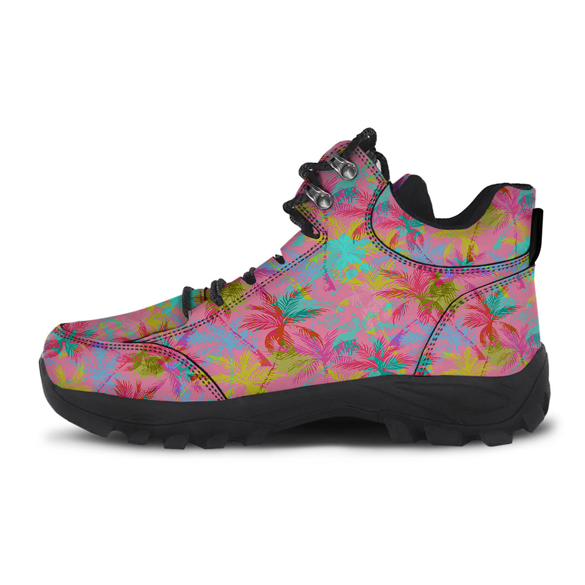 Palm Tree Rainbow Print Pattern Hiking Shoes-grizzshop