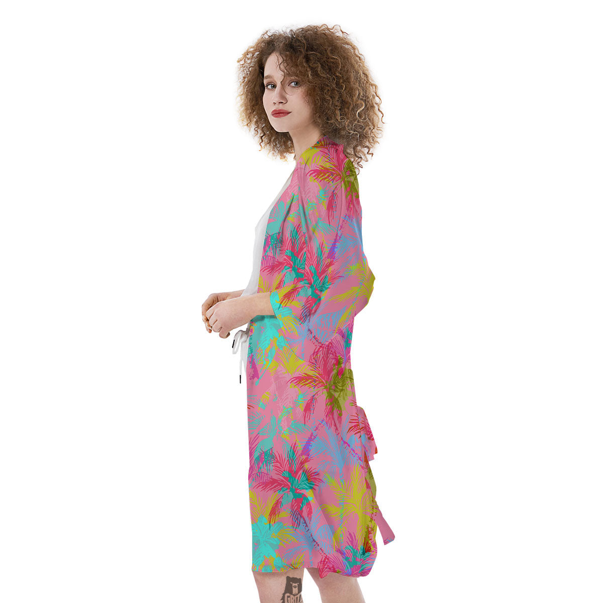 Palm Tree Rainbow Print Pattern Kimono-grizzshop