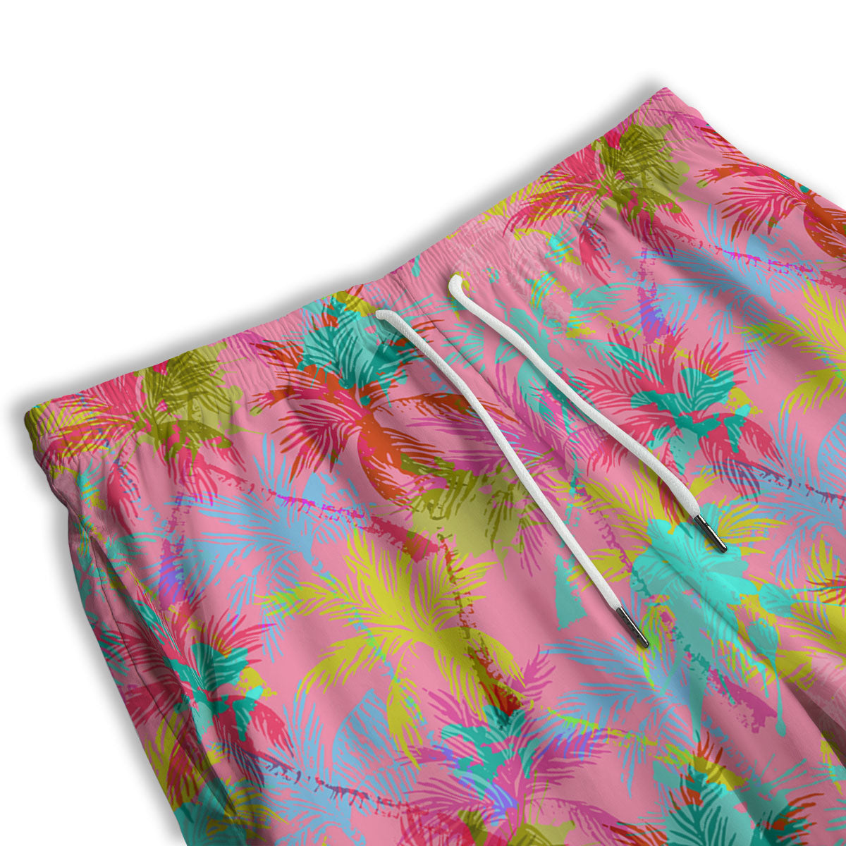 Palm Tree Rainbow Print Pattern Men's Athletic Shorts