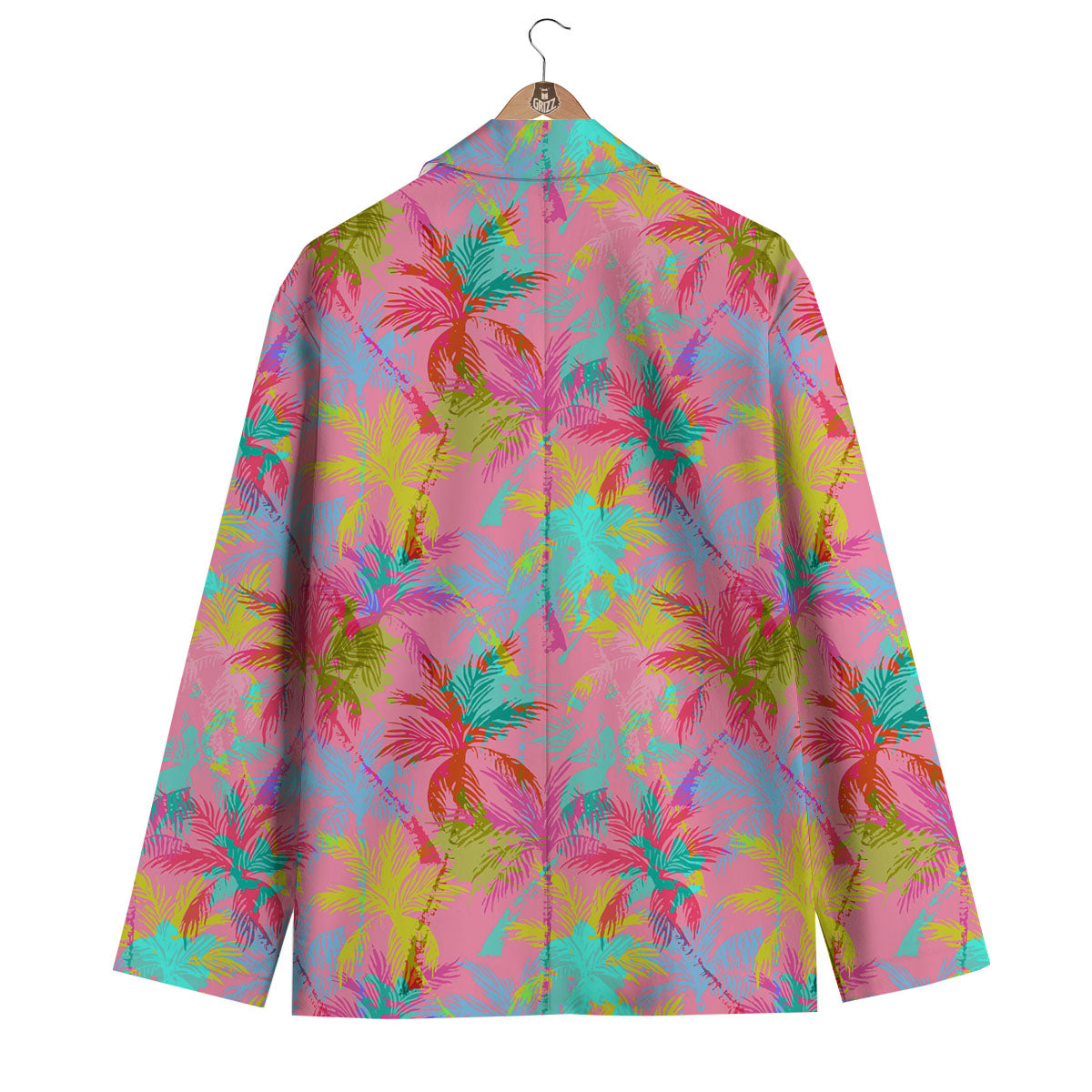 Palm Tree Rainbow Print Pattern Men's Blazer-grizzshop