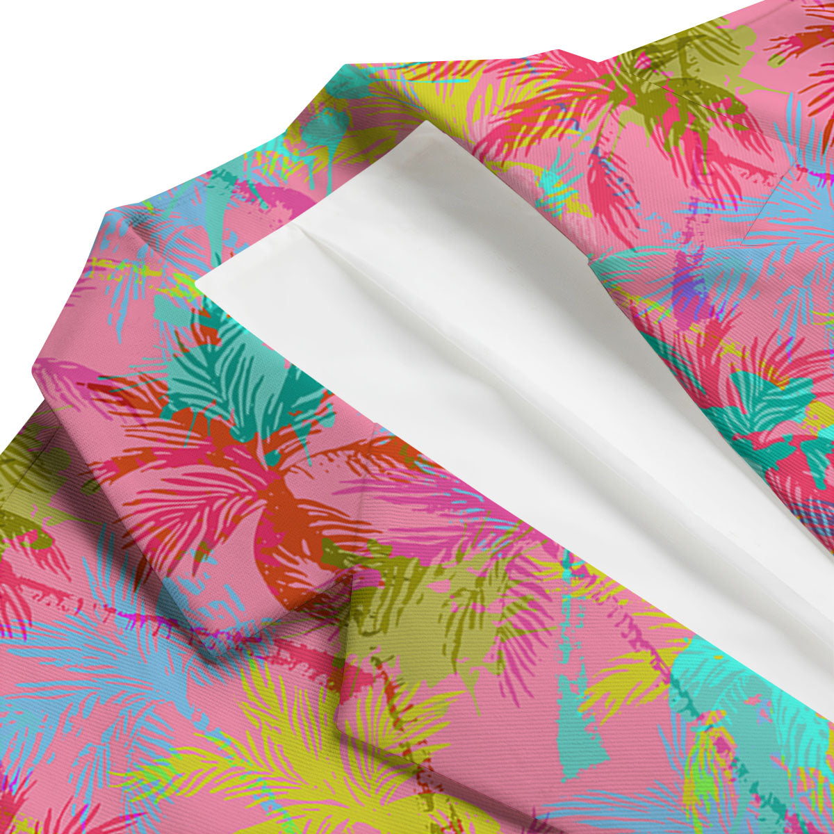 Palm Tree Rainbow Print Pattern Men's Blazer-grizzshop